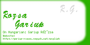 rozsa gariup business card